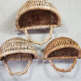 3 Old wicker baskets to attach to the wall