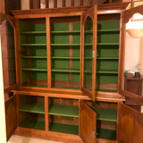 Vintage glass library in solid cherry