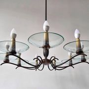 Brass Mid-Century Chandelier in the style of Pietro Chiesa