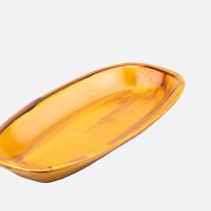 Vintage Saint-Clément glazed earthenware oval serving dish