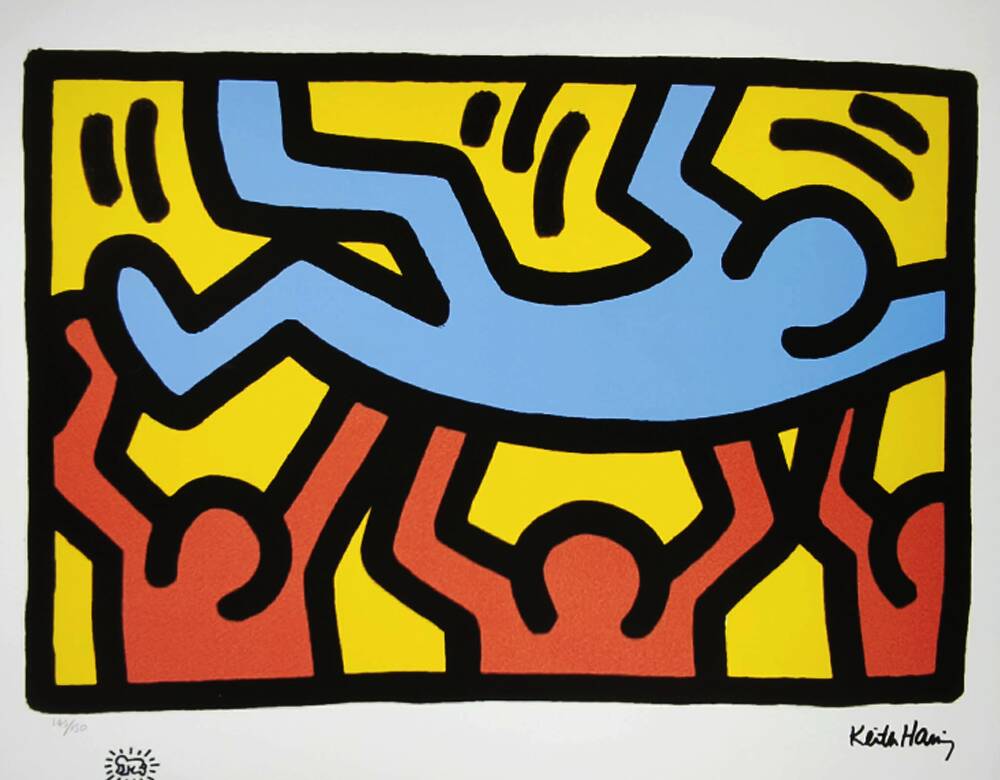 Keith Haring Lithograph Limited Edition, Numbered with Pencil, 1990s