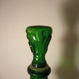 Green moulded glass carafe
