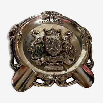 Ashtray in silver metal Breton coat of arms of Vannes