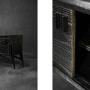 Mid-Century Modern Scandinavian Buffet in Dark Raw Oak with Wooden Handles, 1960s