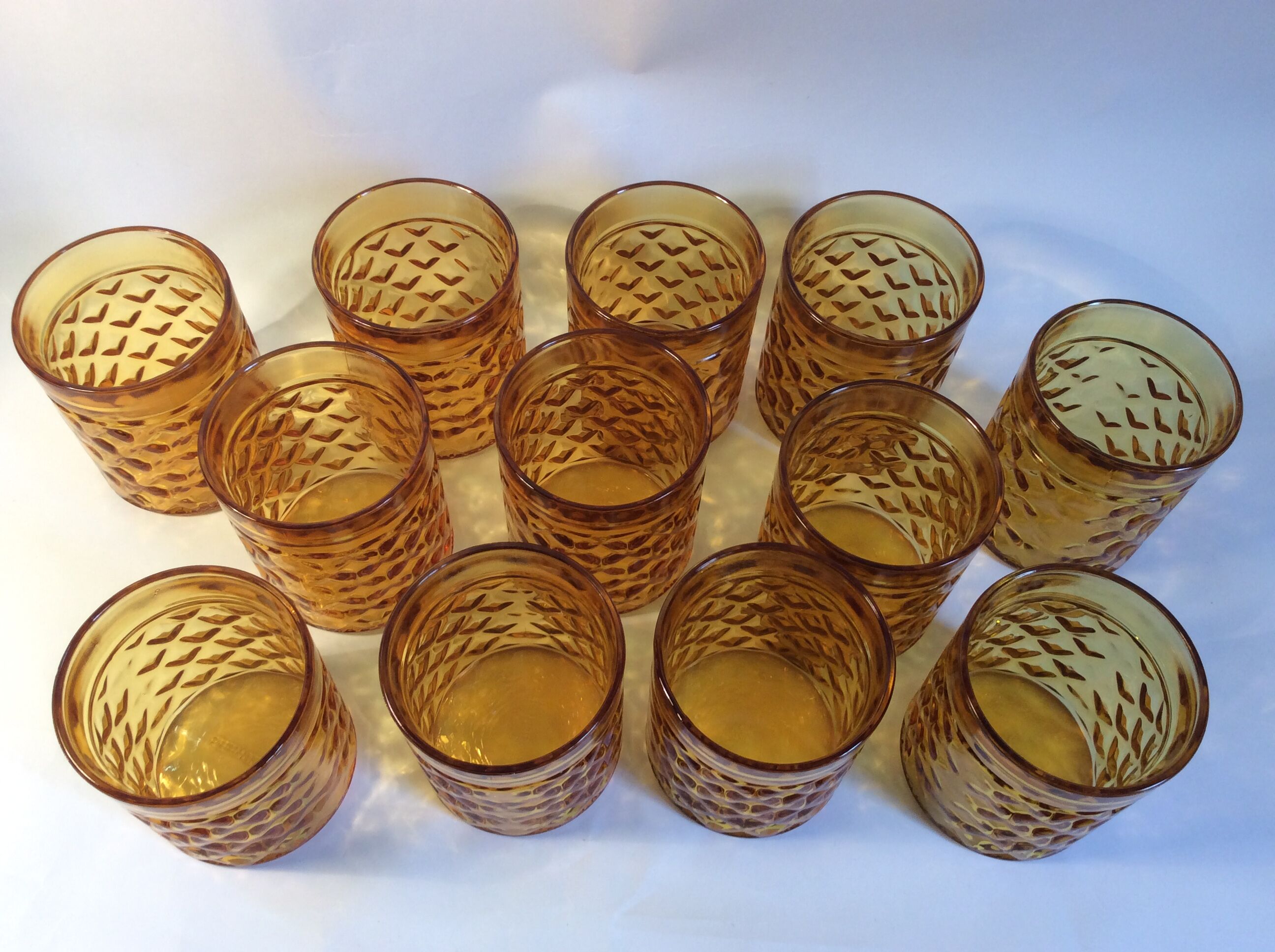 12 vintage "pineapple" glasses