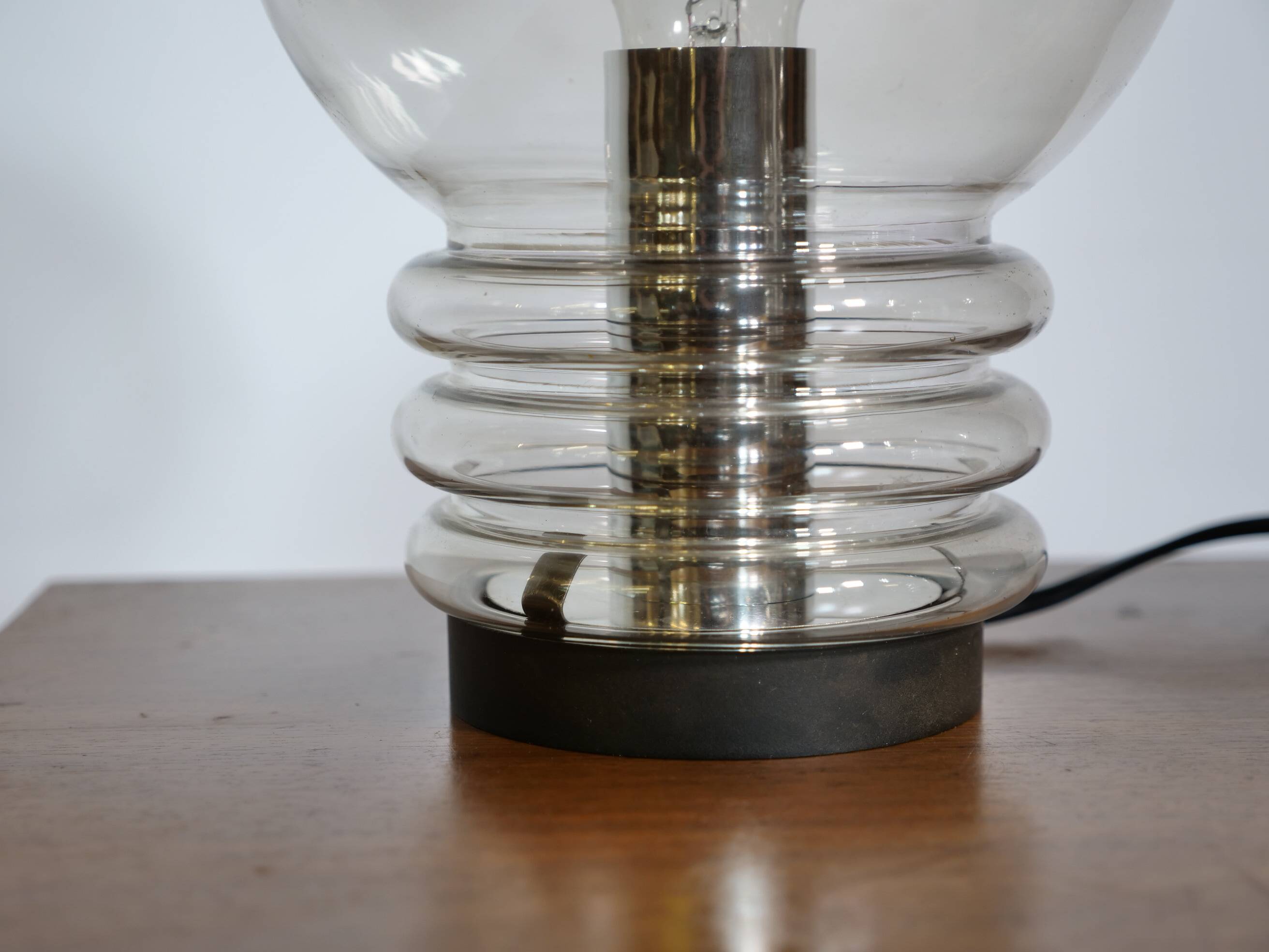 Space Age Design Glass Table Lamps by Glashütte Limburg, Set of 2, 1970s
