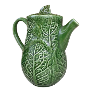 Cafetière en barbotine à décor