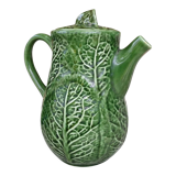 Cafetière en barbotine à décor de chou vert. Fabriquée au portugal. Très bon état.