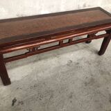 Asian style bench exotic wood 80s