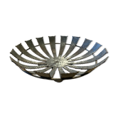 Large modernist brutalist iron basket