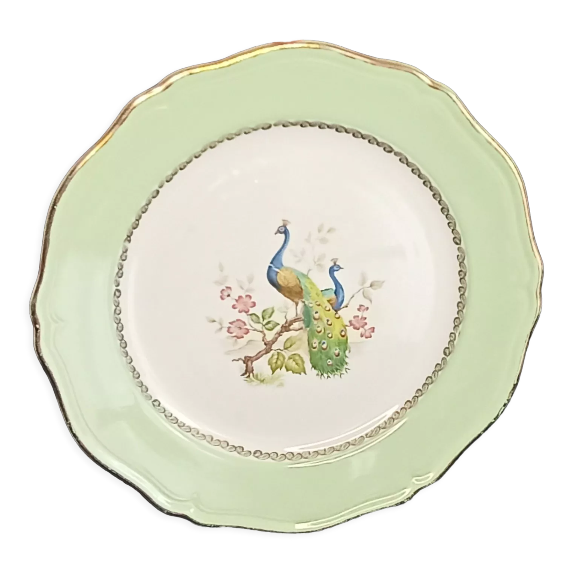 Serving dish - peacock décor - l'Amandinoise