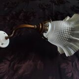 Swan neck and tulip glass wall light, porcelain lamp