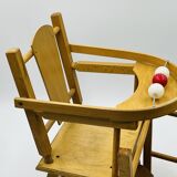 Vintage wooden doll high chair convertible into a walker