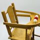Chaise haute poupée vintage en bois transformable trotteur