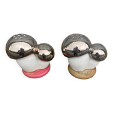 Antique porcelain salt and pepper shaker with mushrooms