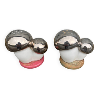 Salière poivrière ancienne porcelaine Champignons