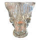 Vase transparent pressed molded glass vintage 1950