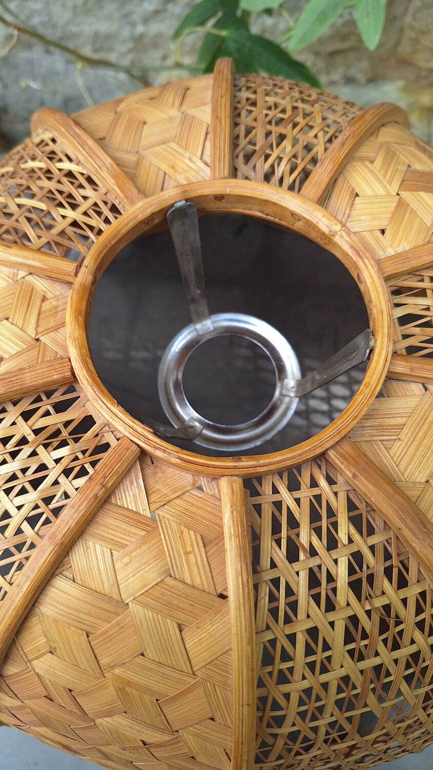 Rattan and wicker lampshade