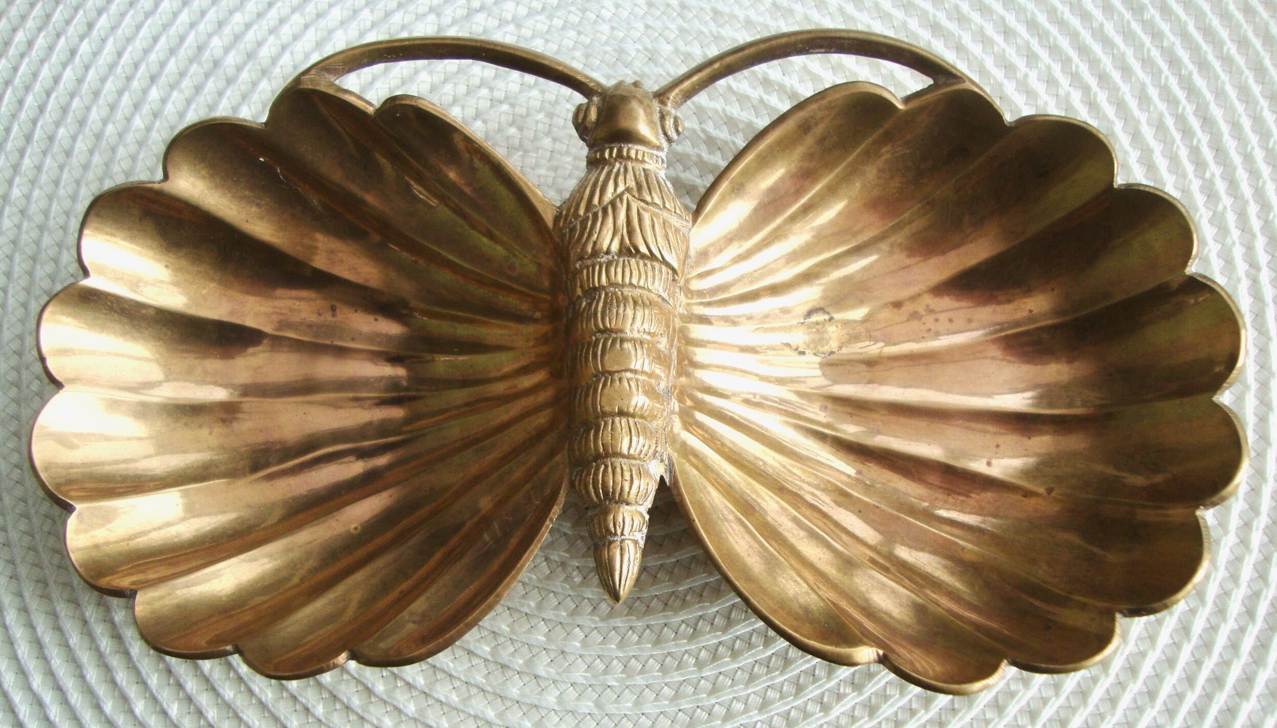 Brass butterfly trinket bowl