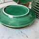 dessert service 12 dessert plates and a green and golden Art Deco cake dish 40s