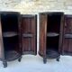 Pair of cylindrical bedside tables or drum bedside tables in exotic wood.