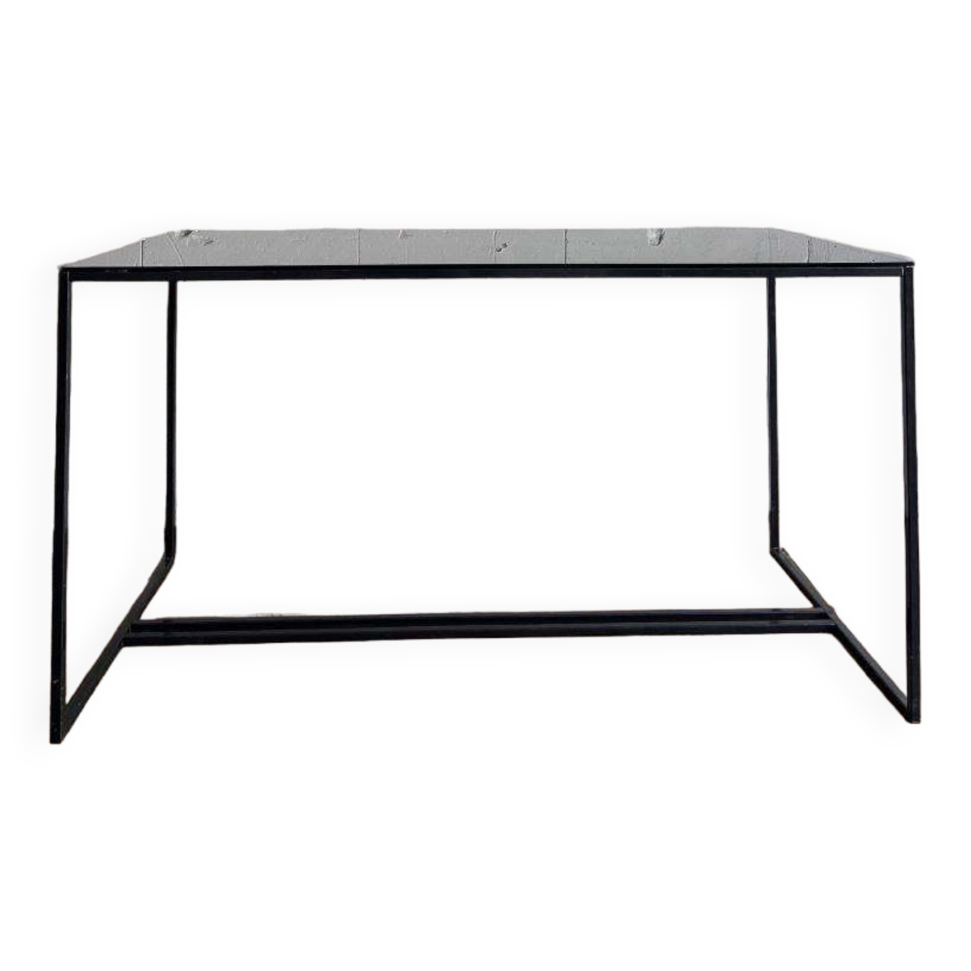 Coffee table in glass and iron