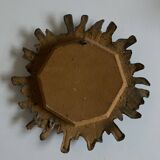 Sun mirror by Irena Jaworska in gilded lead and green glass 1960