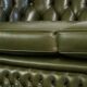 Green cow leather 2.5-seater Chesterfield sofa in English style