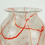 loetz klostermühle art deco glass VASE 1930s orange white and clear glass