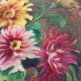 Tableau HST "Bouquet de Dalhias" signé L. Réalini daté de 1943