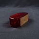 Moser Karlsbad Art Deco Crystal Pocket Tray with Amethyst and Gold Enamel