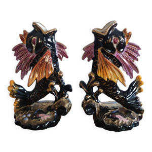 Paire de vases poisson Cerdazur