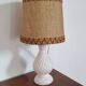 Lampe en verre et jute vintage