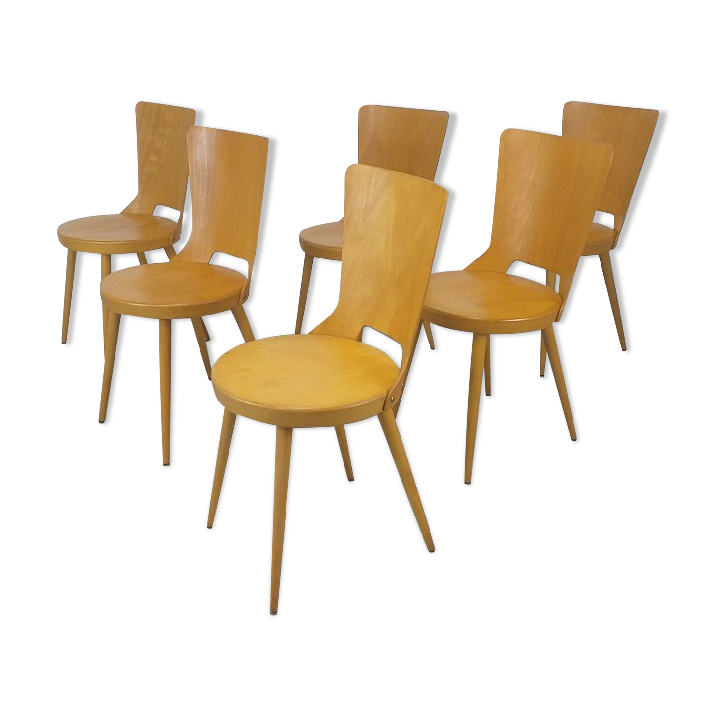 Chaises bistrot brasserie Baumann modèle Dove vintage années 50