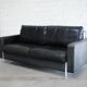 Vintage black leather sofa from Lavalina
