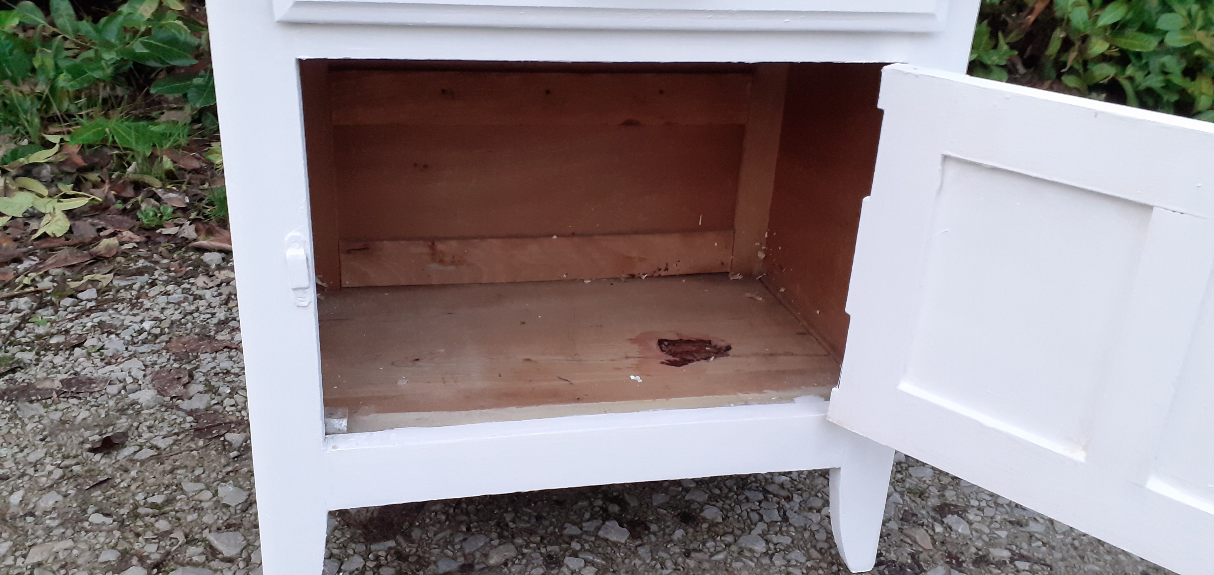Parisian sideboard 1 door 1 drawer white and raw wood