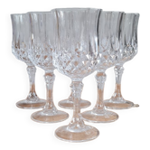 Set of 6 crystal wine glasses