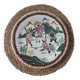 Magnificent vintage decorative plate signed in earthenware with Asian decor.