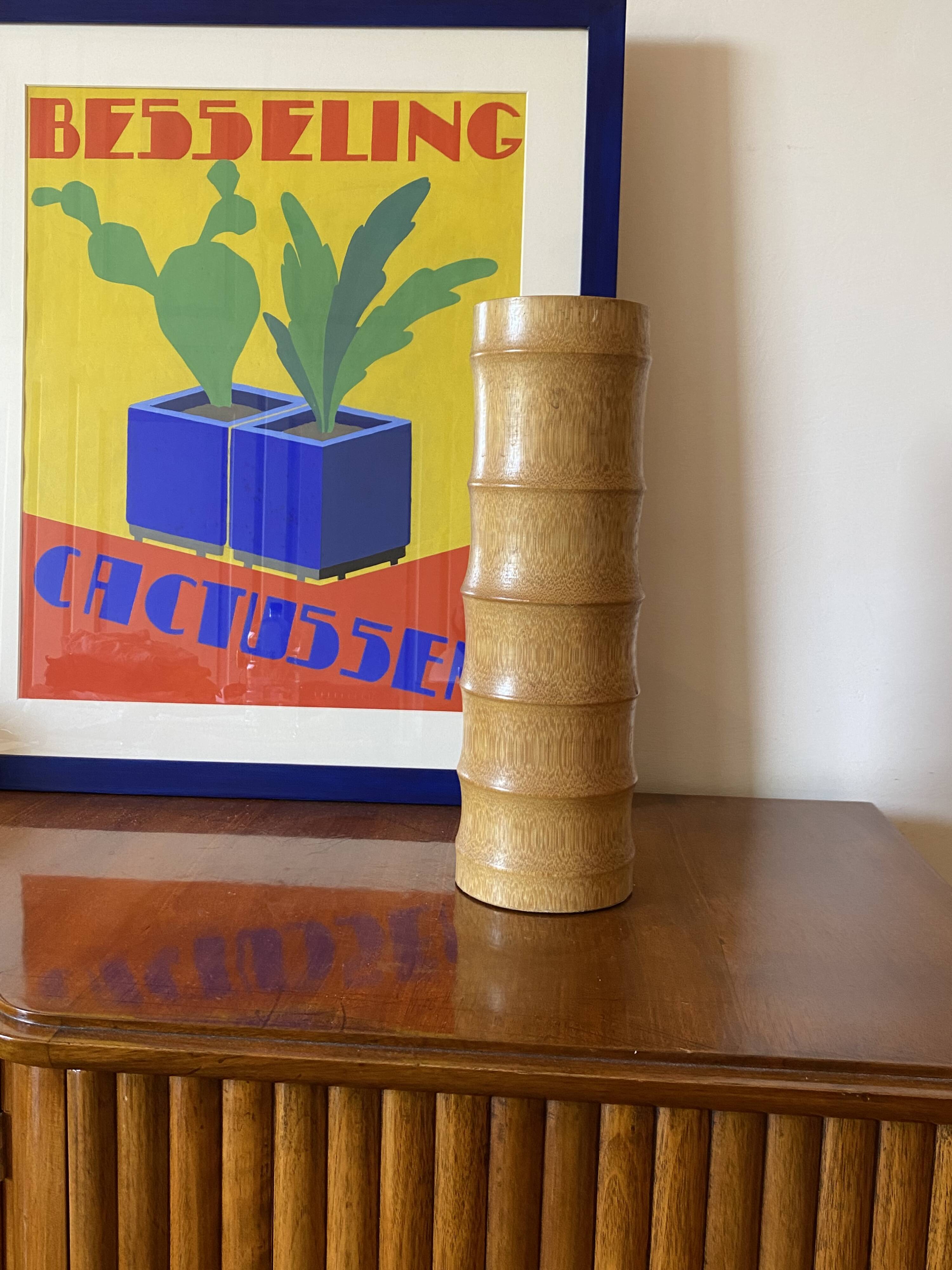 Hollywood regency bamboo vase, Italy 1970