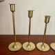 Suite of 6 vintage brass tulip foot candle holders