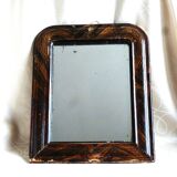 Antique small Louis-Philippe mercury mirror, vintage barber's mirror.