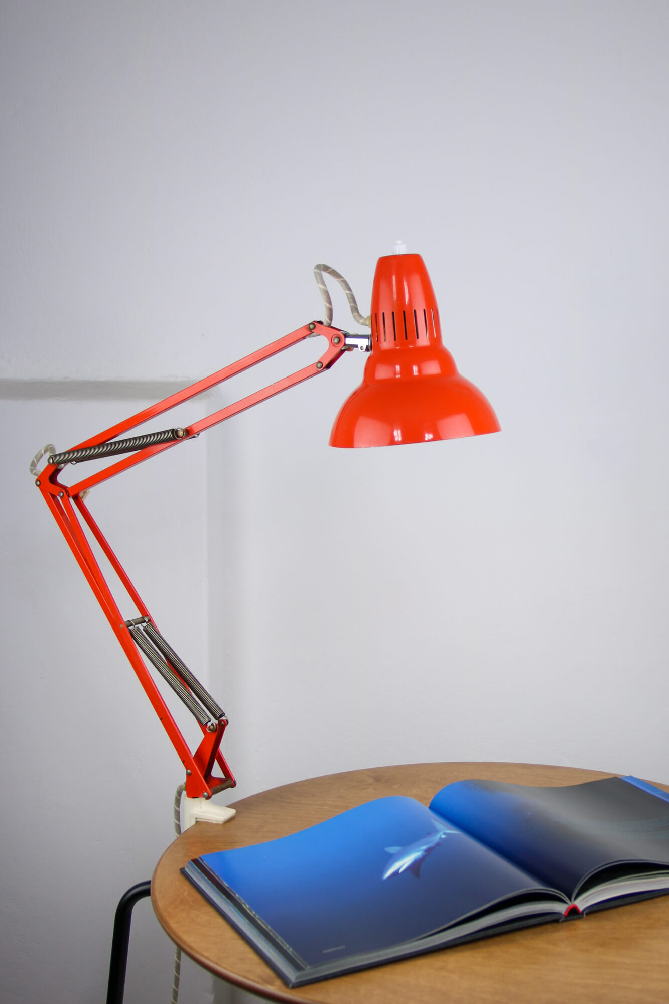 Orange Adjustable Achitect Table Lamp by Luxo, 1970s