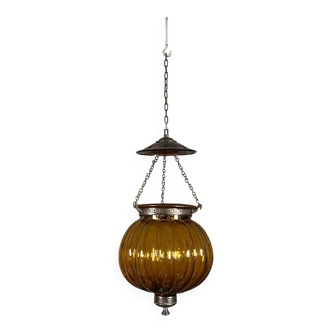 Lanterne orientaliste en verre de Murano vers 1950