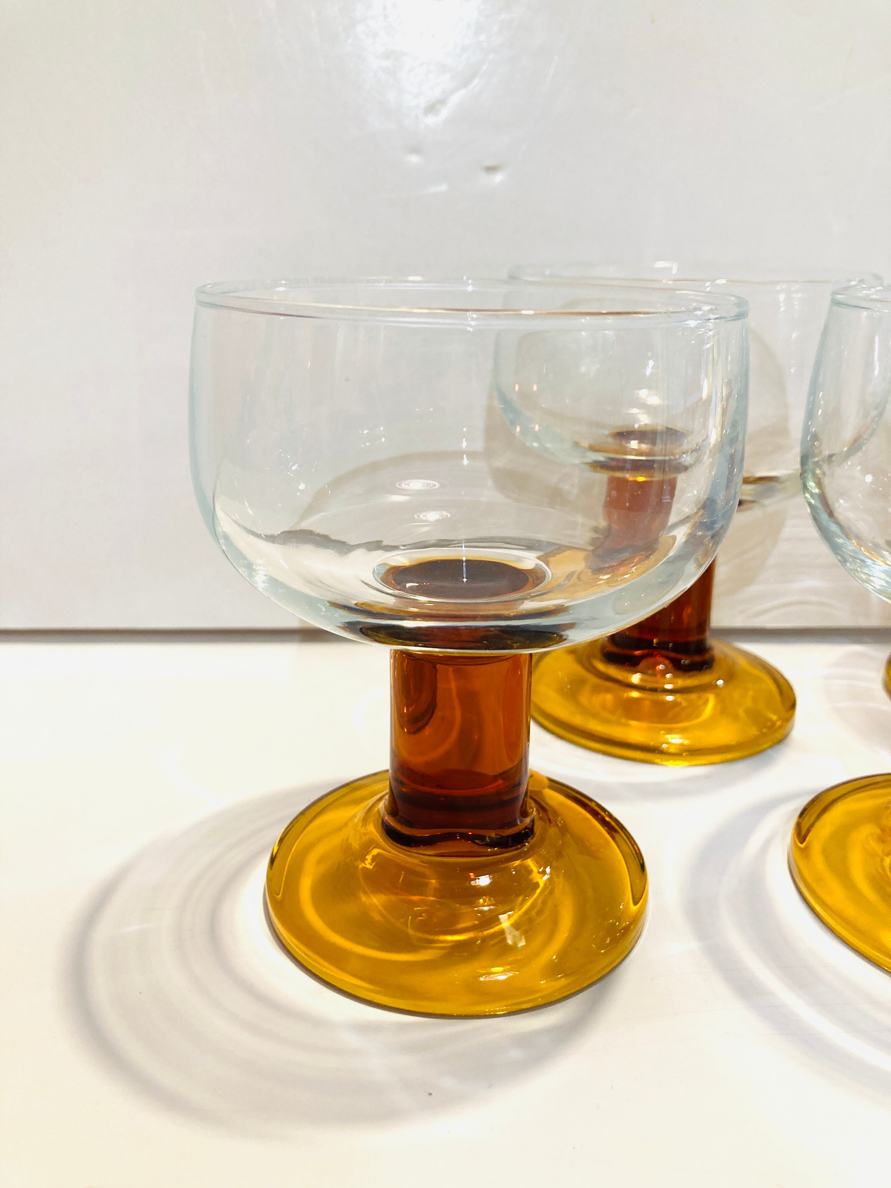 4 camel foot glasses from the 70s