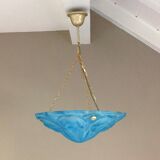 Suspension en pate de verre bleue signée Degué / style art deco