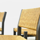 Set of 6 dining chairs with wicker seats by Martin Visser and produced by ‘t Spectrum, 1970s