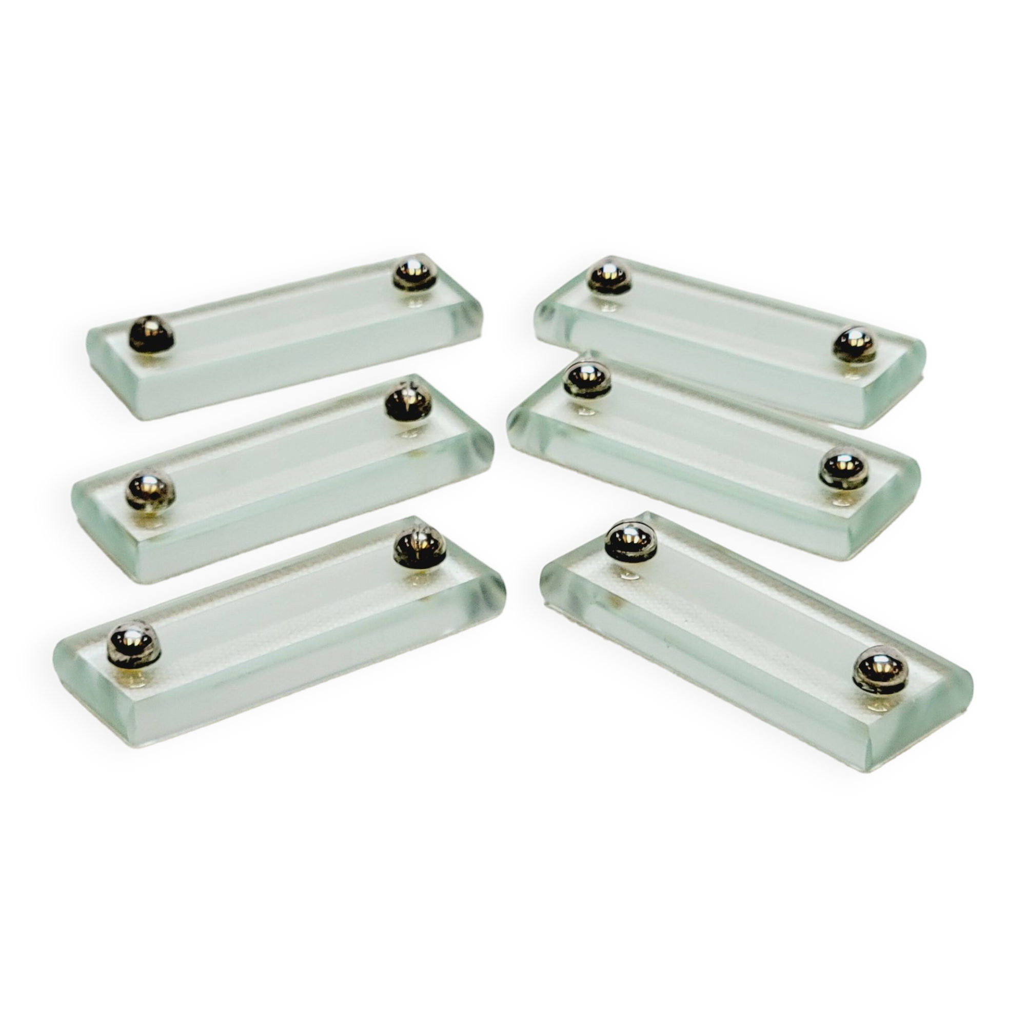 6 Porte Cartes Support Cartes Nom Emplacement A Table Verre Et Métal Argenté
