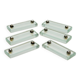6 Porte Cartes Support Cartes Nom Emplacement A Table Verre Et Métal Argenté