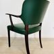 Danish Rosewood Green Leather Fully Restored Armchair, 1960´s