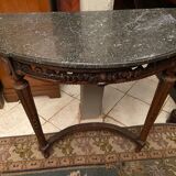 Half-moon console eighteenth century solid oak with carved decoration Louis XVI era
